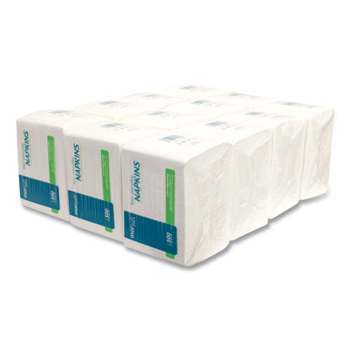 11.8x11.8 Morcon Morsoft 1/4 Fold Lunch Napkins, 1-Ply, White, 6,000/ct