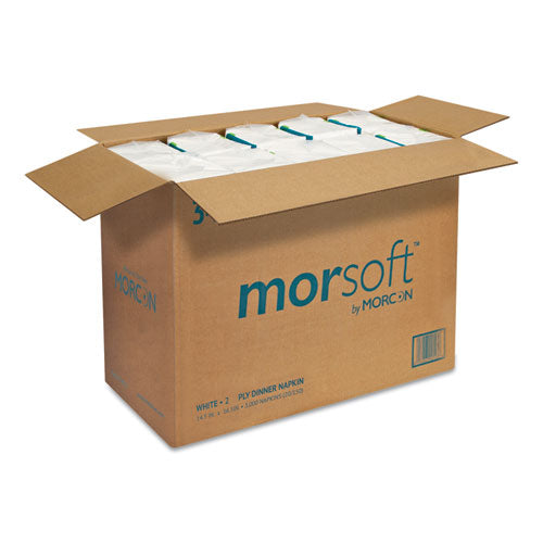 14.5x16.5 Dinner Napkins, 2-Ply, White, Morsoft, 3,000/cs