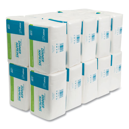 14.5x16.5 Dinner Napkins, 2-Ply, White, Morsoft, 3,000/cs