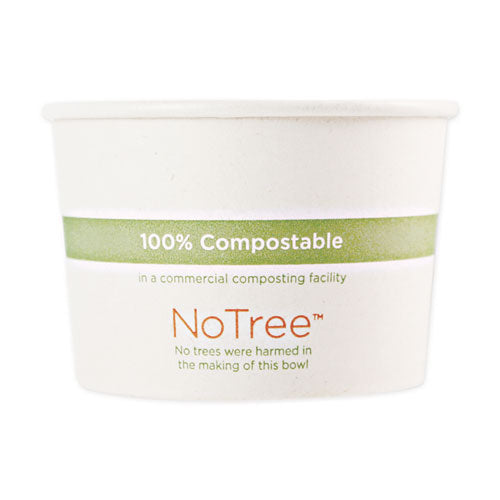 3.4x2.3 World Cent No Tree Paper Bowls, 8oz, Natural, Sugarcane, 1,000/ct