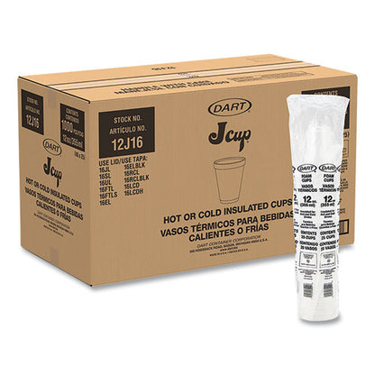 12oz 12J16 DART Foam Drink Cups, White, 1,000/cs