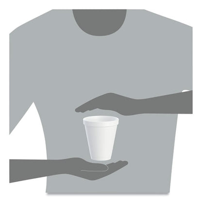 12oz 12J16 DART Foam Drink Cups, White, 1,000/cs