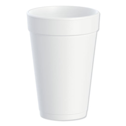 16oz 16J16 Dart Foam Drink Cups, White, 1000/cs