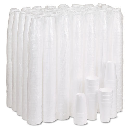 16oz 16J16 Dart Foam Drink Cups, White, 1000/cs