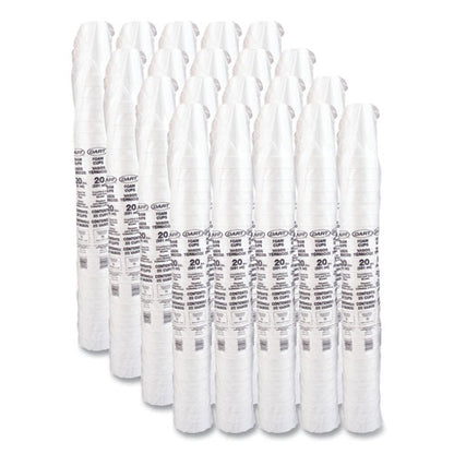 20oz 20J16 Dart Foam Drink Cups, White, 500/cs