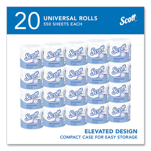 Scott Essential Standard Roll Bathroom Tissue, Septic Safe, 2-Ply, White, 550/Roll, 20 Rolls/cs