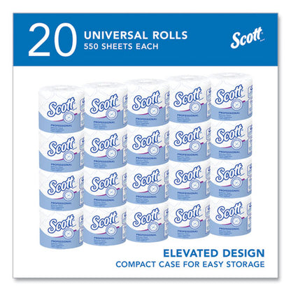Scott Essential Standard Roll Bathroom Tissue, Septic Safe, 2-Ply, White, 550/Roll, 20 Rolls/cs