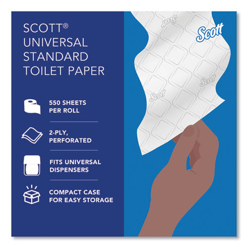 Scott Essential Standard Roll Bathroom Tissue, Septic Safe, 2-Ply, White, 550/Roll, 20 Rolls/cs