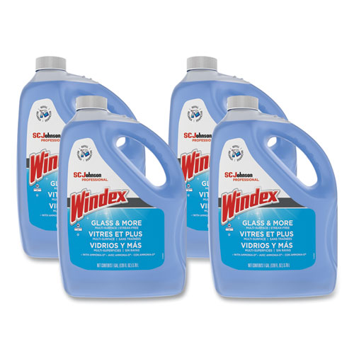 Windex Glass Cleaner With Ammonia-D, 1 Gal Bottle, 4/ct