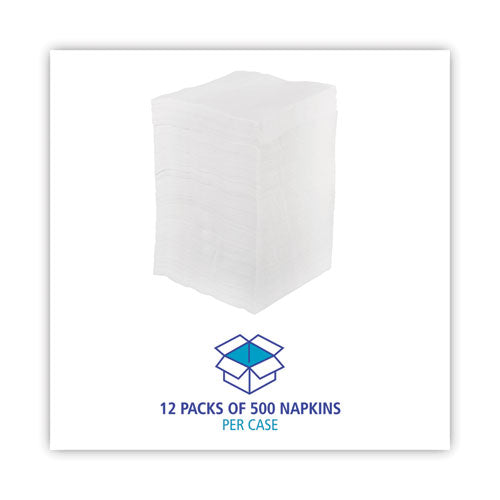 11.8x11.2 Boardwalk Lunch Napkins, 1/4-Fold, 1-Ply, White, 6,000/cs