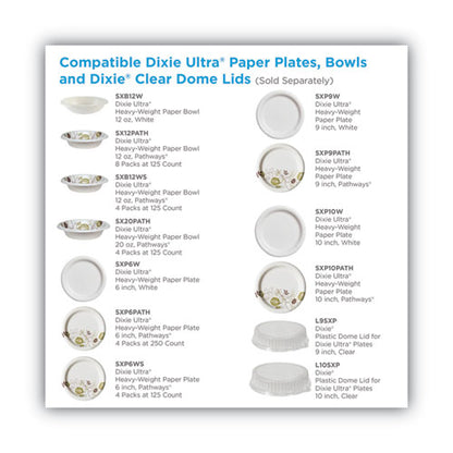Dixie Pathways Soak Proof Shield Heavyweight Paper Plates, WiseSize, 10.13" dia, Green/Burgundy, 500/Carton