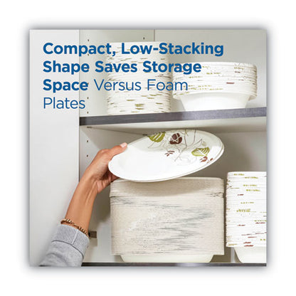 Dixie Pathways Soak Proof Shield Heavyweight Paper Plates, WiseSize, 10.13" dia, Green/Burgundy, 500/Carton