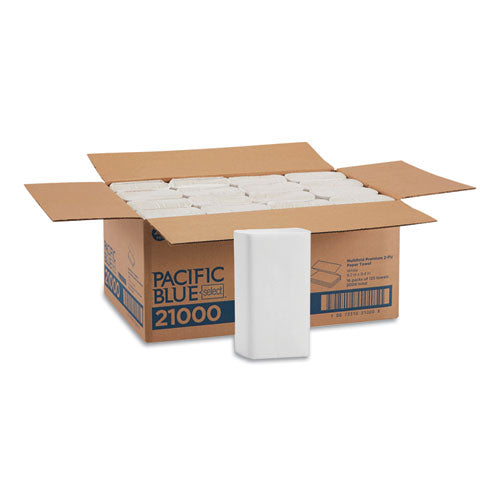 9.2x9.4 GEORGIA PACIFIC Blue Select Multi-Fold 2-Ply Paper Towel, White, 125/Pack, 16 Packs/Carton