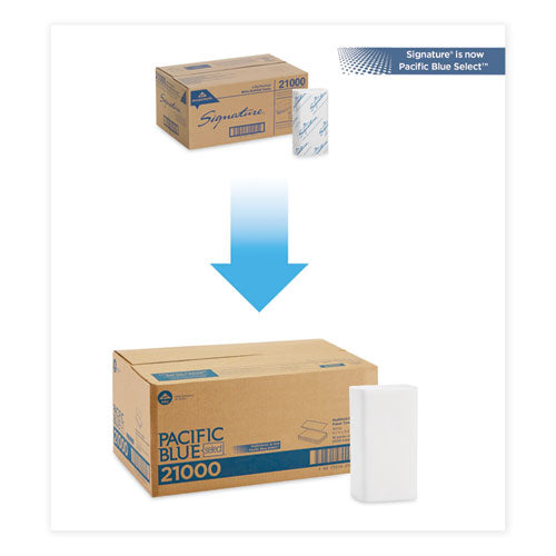 9.2x9.4 GEORGIA PACIFIC Blue Select Multi-Fold 2-Ply Paper Towel, White, 125/Pack, 16 Packs/Carton