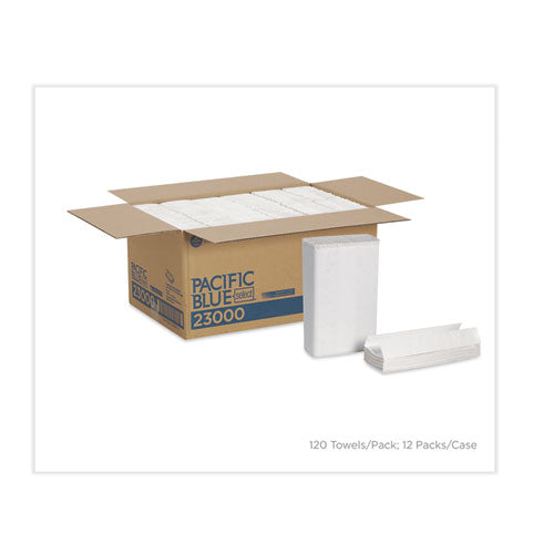 10.1x12.7 GEORGIA PACIFIC Pacific Blue Select C-Fold Paper Towels, 2-Ply, White, 120/PK, 12 Packs/ct