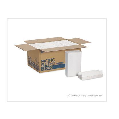 10.1x12.7 GEORGIA PACIFIC Pacific Blue Select C-Fold Paper Towels, 2-Ply, White, 120/PK, 12 Packs/ct