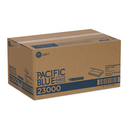 10.1x12.7 GEORGIA PACIFIC Pacific Blue Select C-Fold Paper Towels, 2-Ply, White, 120/PK, 12 Packs/ct