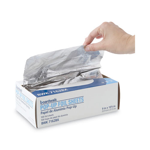 9x10.75 Standard Aluminum Foil Pop-Up Sheets, 63 Gauge, 500 Sheets/Box, 6 Boxes/ct