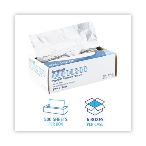 9x10.75 Standard Aluminum Foil Pop-Up Sheets, 63 Gauge, 500 Sheets/Box, 6 Boxes/ct