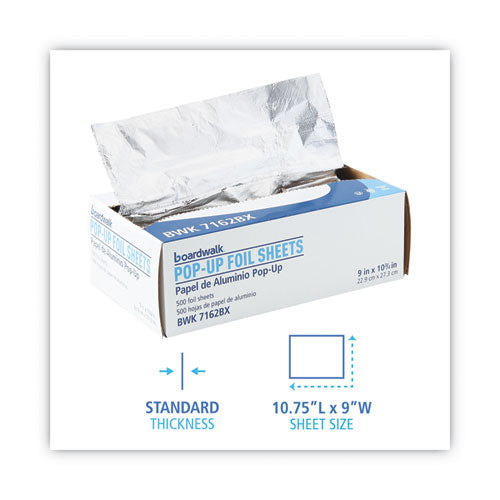 9x10.75 Standard Aluminum Foil Pop-Up Sheets, 63 Gauge, 500 Sheets/Box, 6 Boxes/ct