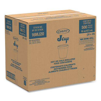 16oz Dart Foam Containers, Squat, White, 500/cs