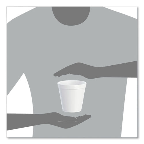 16oz Dart Foam Containers, Squat, White, 500/cs