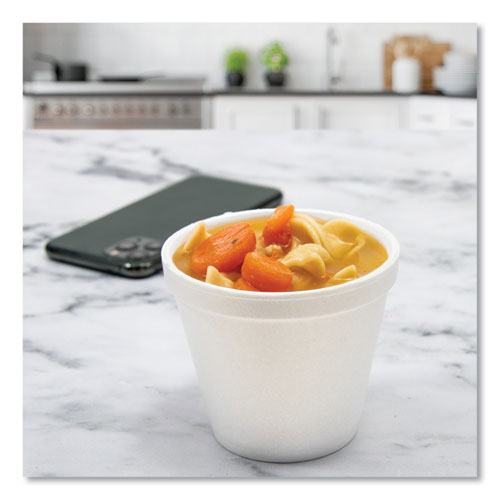 6oz Squat Foam Containers Cups 6SJ12 White Dart 1000/cs