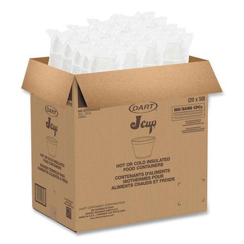 6oz Squat Foam Containers Cups 6SJ12 White Dart 1000/cs
