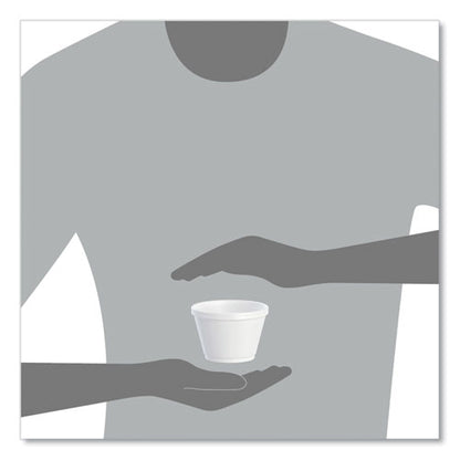 6oz Squat Foam Containers Cups 6SJ12 White Dart 1000/cs