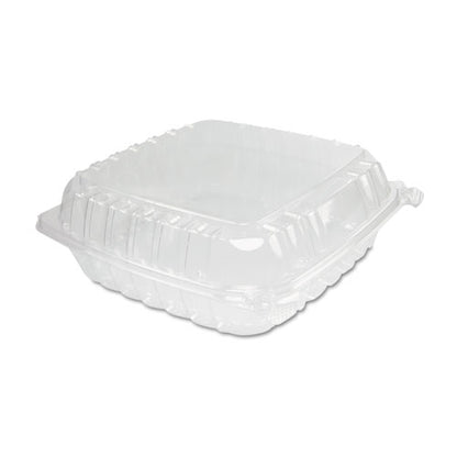 9.3x8.8x3 Dart ClearSeal Hinged-Lid Plastic Containers, Clear, Plastic, 200/cs