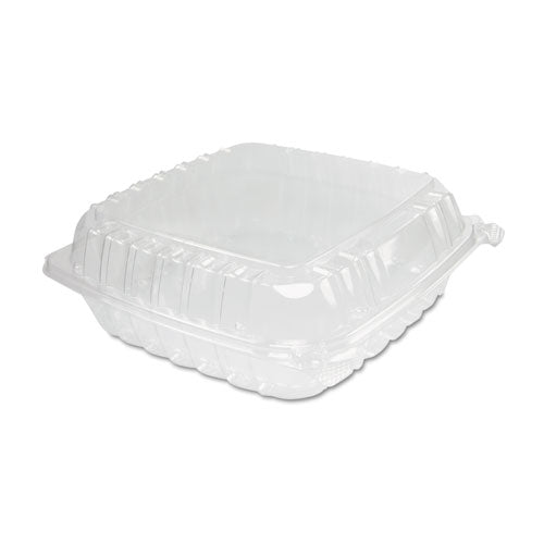 9.3x8.8x3 Dart ClearSeal Hinged-Lid Plastic Containers, Clear, Plastic, 200/cs