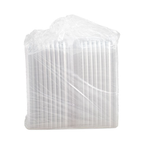 9.3x8.8x3 Dart ClearSeal Hinged-Lid Plastic Containers, Clear, Plastic, 200/cs