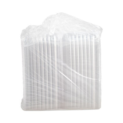 9.3x8.8x3 Dart ClearSeal Hinged-Lid Plastic Containers, Clear, Plastic, 200/cs