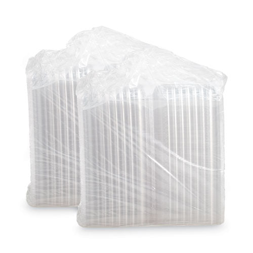 9.3x8.8x3 Dart ClearSeal Hinged-Lid Plastic Containers, Clear, Plastic, 200/cs