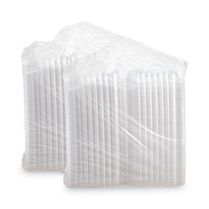 9.3x8.8x3 Dart ClearSeal Hinged-Lid Plastic Containers, Clear, Plastic, 200/cs