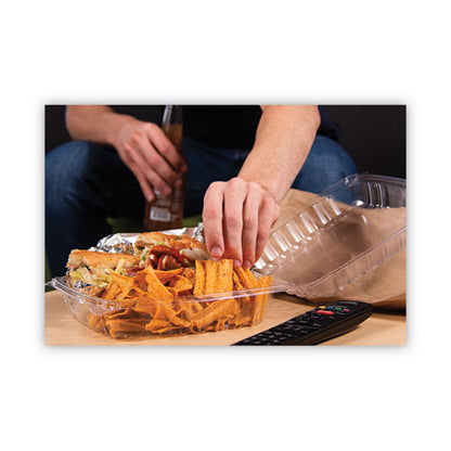 9.3x8.8x3 Dart ClearSeal Hinged-Lid Plastic Containers, Clear, Plastic, 200/cs