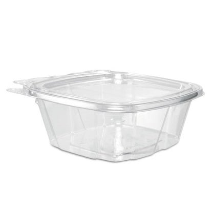 12oz Dart ClearPac SafeSeal Tamper-Resistant/Evident Containers, Flat Lid, 4.9x2x5.5, Clear, Plastic, 200/cs