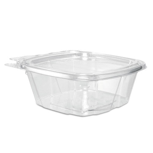 12oz Dart ClearPac SafeSeal Tamper-Resistant/Evident Containers, Flat Lid, 4.9x2x5.5, Clear, Plastic, 200/cs