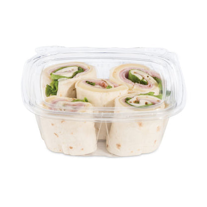 12oz Dart ClearPac SafeSeal Tamper-Resistant/Evident Containers, Flat Lid, 4.9x2x5.5, Clear, Plastic, 200/cs