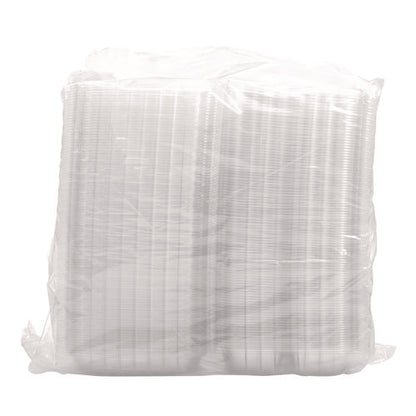 8.25x8.25x3 Dart ClearSeal Hinged-Lid Plastic Containers, Clear, 250/cs