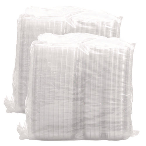 8.25x8.25x3 Dart ClearSeal Hinged-Lid Plastic Containers, Clear, 250/cs
