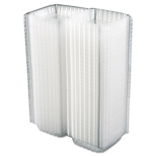 8x8 Dart ClearSeal Hinged-Lid Plastic Containers, 8.3x8.3x3, Clear, 250/cs