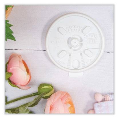 8oz Dart Lift n' Lock Plastic Hot Cup Lids, Fits Cups, White, 1,000/Carton