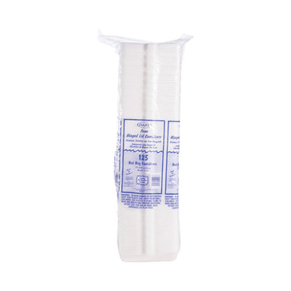 7x4x2.3 Dart Foam Hinged Lid Hot Dog Container, White, 7.1x3.8x2.3, 500/CS