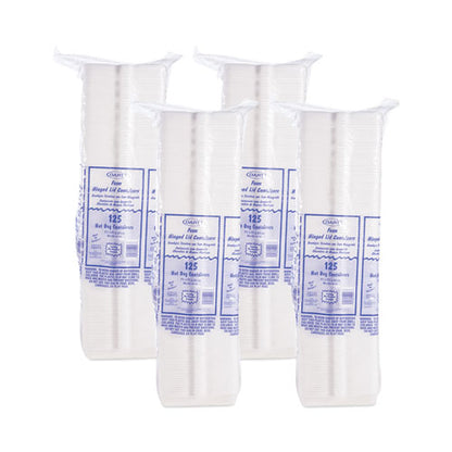 7x4x2.3 Dart Foam Hinged Lid Hot Dog Container, White, 7.1x3.8x2.3, 500/CS