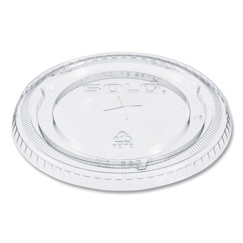 16-24oz SOLO Pete Flat Straw-Slot Cold Cup Lids, Clear, 100/pack, 10 Packs/ct