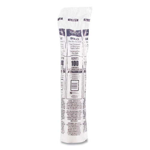16-24oz SOLO Pete Flat Straw-Slot Cold Cup Lids, Clear, 100/pack, 10 Packs/ct