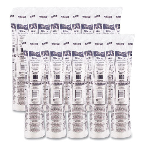 16-24oz SOLO Pete Flat Straw-Slot Cold Cup Lids, Clear, 100/pack, 10 Packs/ct