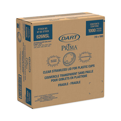 12-26oz Dart Prima Strawless Plastic Lids, Clear, 1,000/ct