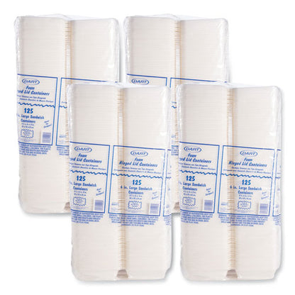 6x6x3 Dart Foam Hinged Lid Container, 6x5.78x3, White, 500/cs